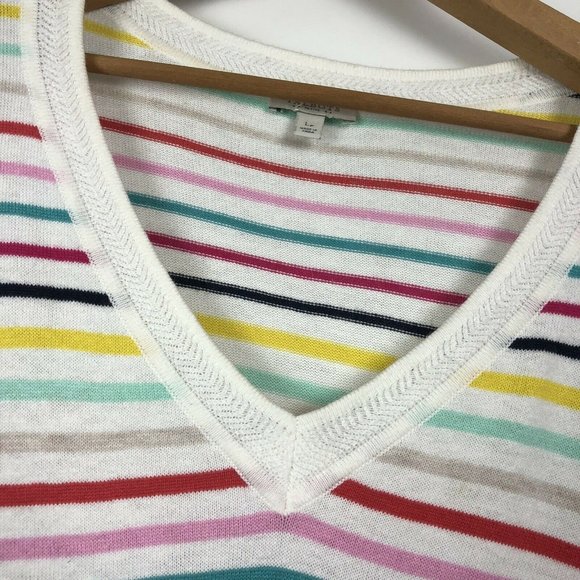 Talbots Multi Color Stripe Long Sleeve Sweater - Picture 2 of 6